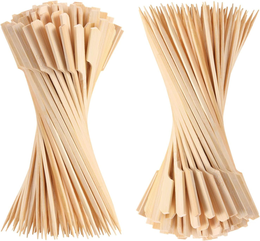 1200 PCS Bamboo Skewers for Appetizers, 3.5 Inch Toothpicks Cocktail Picks | Mini Food Sticks for Drinks, Fruit Kababs, Sausage, Barbecue Snacks, Natural Wooden Paddle Skewer, Charcuterie Accessories