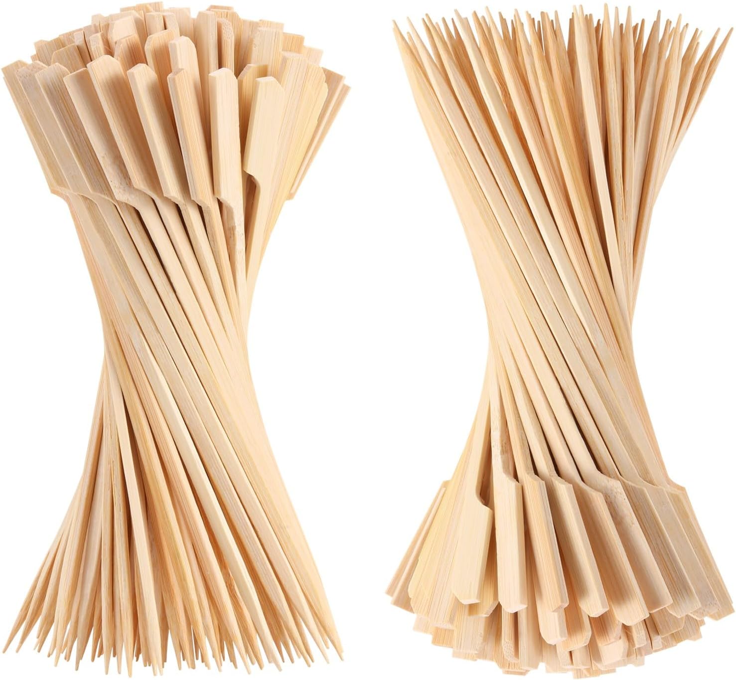 1200 PCS Bamboo Skewers for Appetizers, 3.5 Inch Toothpicks Cocktail Picks | Mini Food Sticks for Drinks, Fruit Kababs, Sausage, Barbecue Snacks, Natural Wooden Paddle Skewer, Charcuterie Accessories