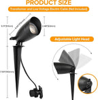 LUTEC 12V Low Voltage Landscape Lighting, Die-cast Aluminum Spot Lights with Connectors, IP65 Waterproof Outdoor Landscape Spotlights, 5W 550LM Warm White 3000K for Tree Garden Yard Pathway, 1 Pack