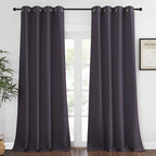 NICETOWN Bedroom Curtain Room Darkening Drapery 102 inches Length - Home Fashion Thermal Insulated Grommet Room Darkening Curtain for Living Room (Greyish Purple, 1 Panel, 52 x 102 inches)