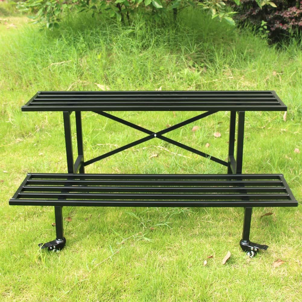zhongma 2 tier heavy duty metal plant stand shown in use