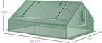 outsunny 71" x 55" x 32" mini greenhouse on a desk or shelf