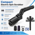 Electric Grill Brush, Spin 2-in-1 Electric Barbecue Brush Grill -Black | 2026 Brush with Bristle & Scouring Roller Heads, USB Rechargeable Grill Electric Brush for Grates, Pots, Sink & Stovetop