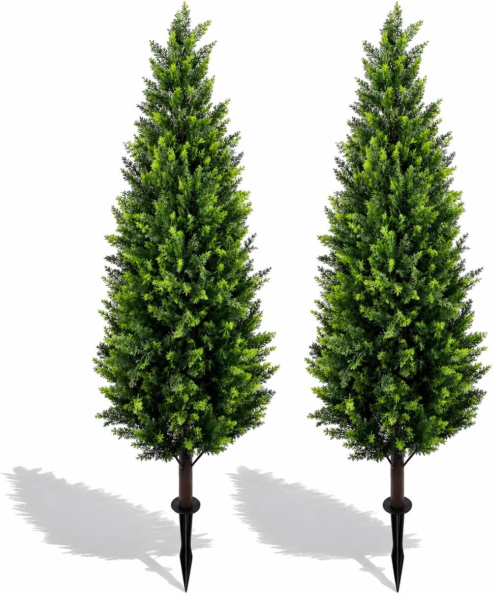 artificial cedar topiary trees 4ft set of 2, main product view