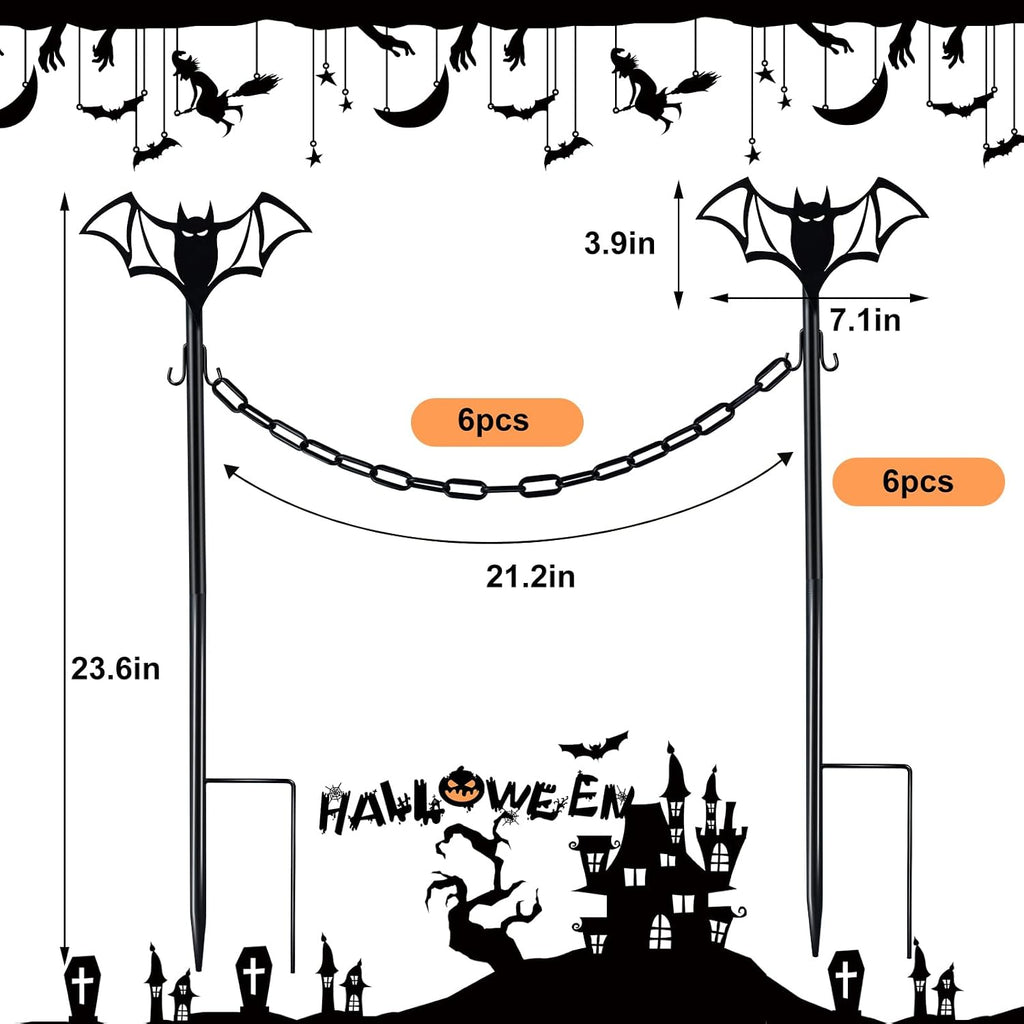 metal halloween fence for outdoor garden, 23.6" halloween shown in use