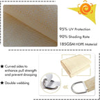 KANAGAWA 14'X24' Cream Custom Size Sun Shade Sail Rectangle UV Block Canopy Cover for Patio Backyard Lawn Garden Outdoor (Customized Available)