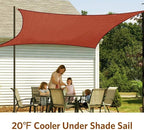 Quictent 12x16ft 185G HDPE Rectangle Sun Shade Sail Canopy 98% UV Block Outdoor Patio Garden with Hardware Kit (Terracotta)