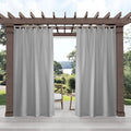 Exclusive Home Cabana Solid Indoor/Outdoor Light Filtering Hook-and-Loop Tab Top Curtain Panel Pair, 54"x132", Cloud Grey