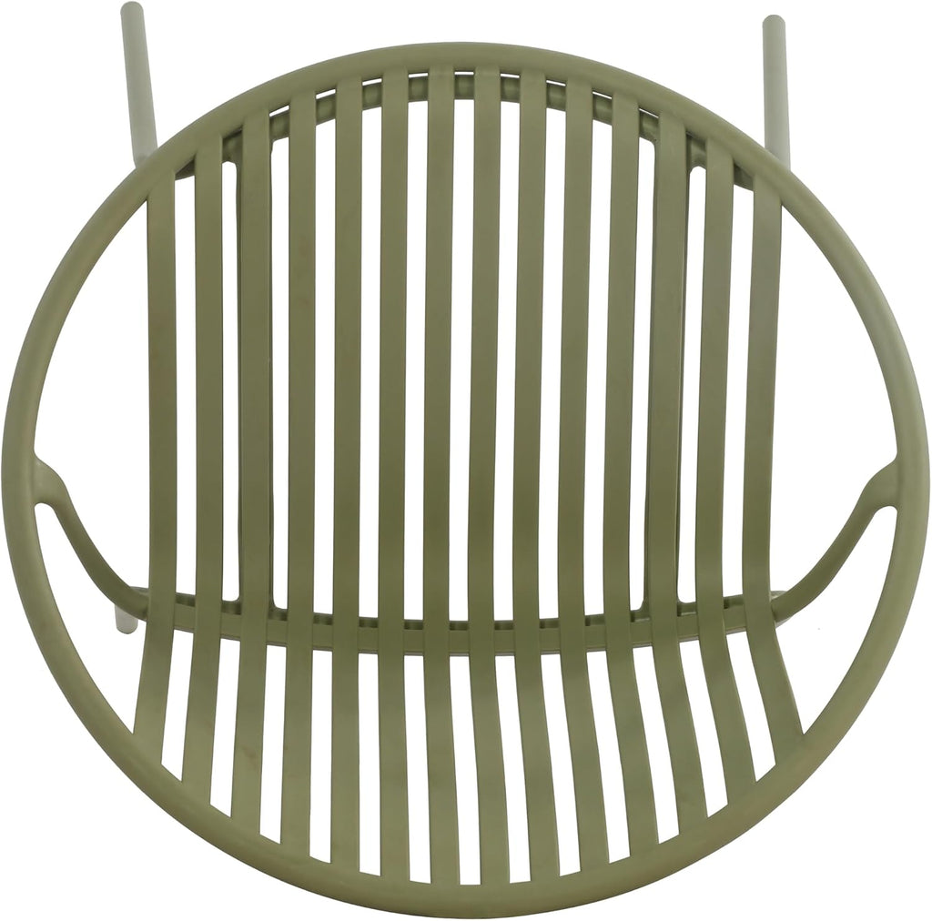 Christopher Knight Home Set of 2 Tita Modern Patio Outdoor Dining Chairs, Stacking Chair, Outside Dinner,Garden/Balcony/Poolside Stackable Accent Chairs,Metal Legs,Plastic Cutout Backrest, Green