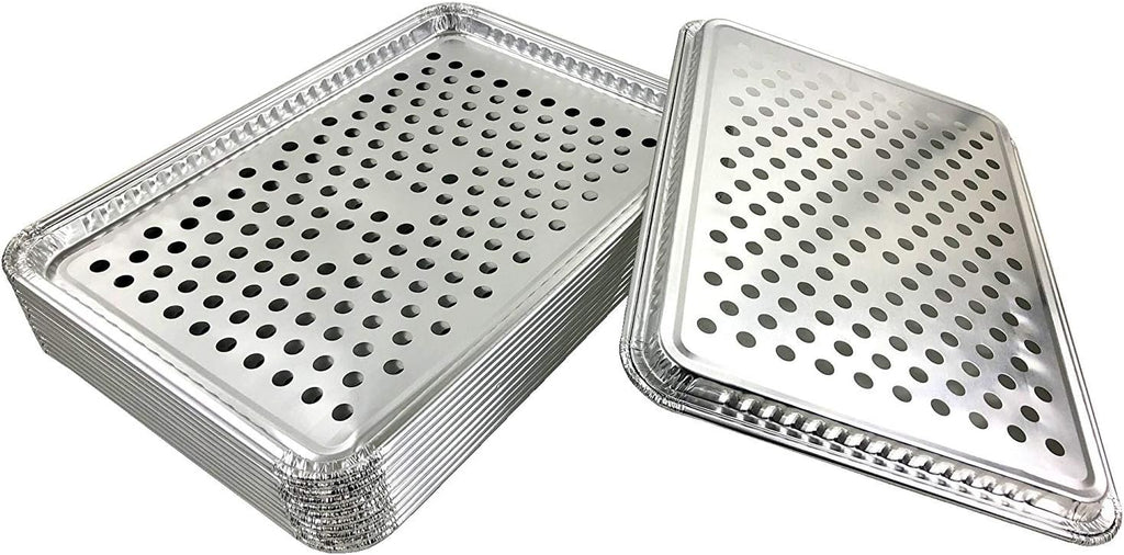 Pactogo 16" x 11" Aluminum Foil BBQ Gourmet Grill Topper Pan (Pack of 12)