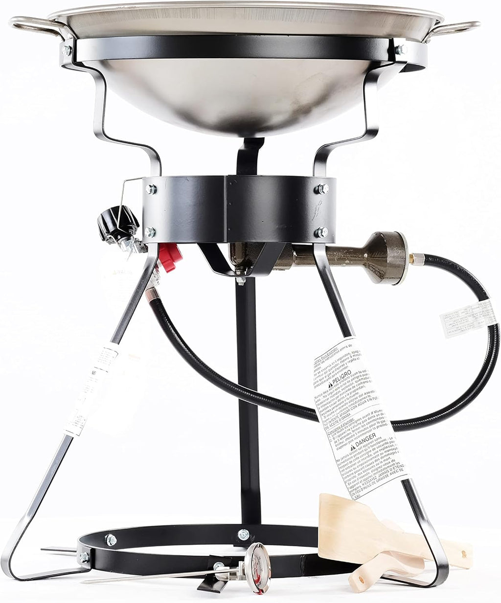 King Kooker 24WCA 24" Bolt Together Portable Outdoor Sauté Cooker w/Steel Wok, Silver, large