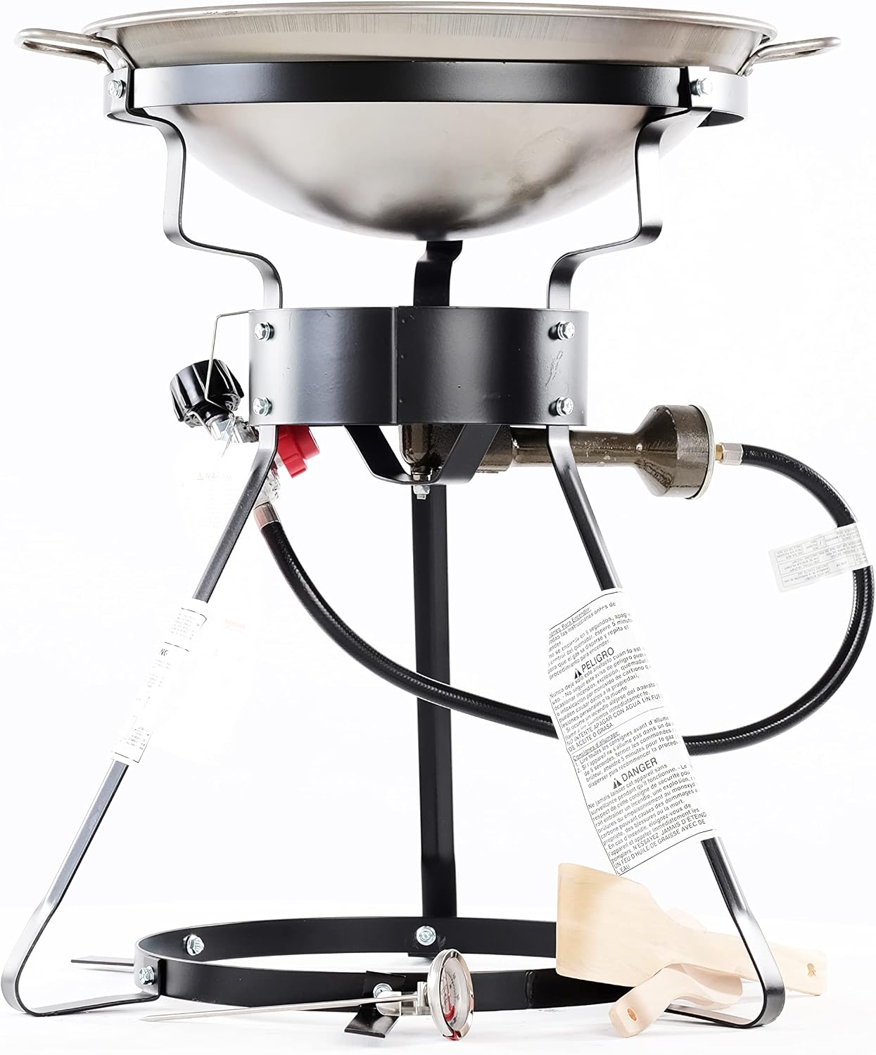 King Kooker 24WCA 24" Bolt Together Portable Outdoor Sauté Cooker w/Steel Wok, Silver, large