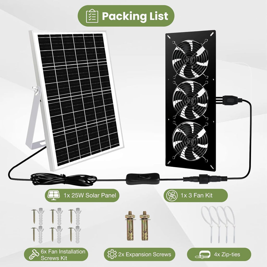 waterproofed solar powered 3 fan kit for outdoor on a desk or shelf