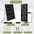 waterproofed solar powered 3 fan kit for outdoor on a desk or shelf