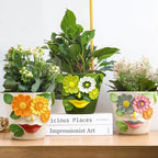 GUGUGO Abstract Face Flower Planters Colorful Unique Rainbow Head Planter with Drainage, Cute Flower Plant pot for Indoor Plants, Eclectic Succulent Gardening Pot for Home Décor (Orange&Yellow, 5Inch)