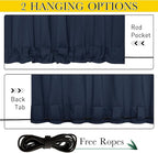 NICETOWN 2 Panels Fixed Outdoor Curtains for Patio Waterproof, Top & Bottom Grommet & Back Tab Windproof Drapes Thermal Insulated Blackout Outdoor Drapes for Gazebo, W52 x L72, Navy Blue, 2 Panels