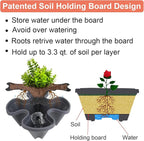 DUNCHATY Stackable Planter, Vertical Strawberry Planter with Garen Tool Set, Self Watering Garden Planter Indoor/Outdoor 7 Tier Herb Planter Pots for Growing Vegetables and Succulents, Dark Gray