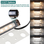 Low-Voltage 7in LED Retaining Wall Lights, 5CCT, 10-Pack | 2700K/3000K/4000K/5000K/6500K Adjustable, 4.5W 300lm 12V AC/DC Landscape Lights, Outdoor Step Lights Hardscape Lighting