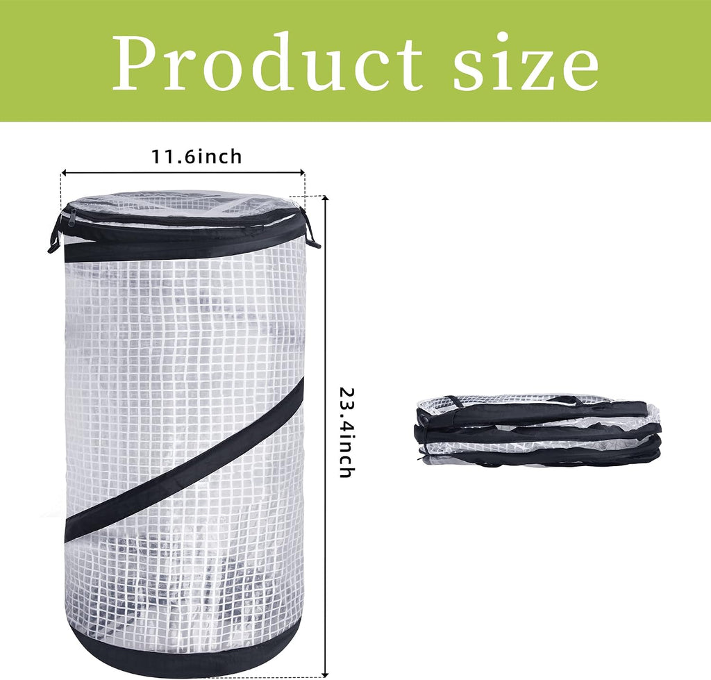 decohs 2 pcs pop up mini greenhouse-23.4x11.6 inch shown in use