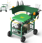 suntee garden seat with wheels, rolling gardening stool, main product view