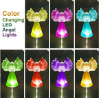 Solar Angel Lights Outdoor Decor - 4 Pack Decorative Color Changing Waterproof LED Angel Stake Lights for Cemetery Grave Garden Patio Yard Art Lawn Decoration, Grave Markers, Memorial Gifts
