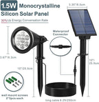 Solar Spotlights Outdoor for Flag Pole, Bright 7-LED Solar Spot Lights with Separate Panel Waterproof, Dusk-to-Dawn Flagpole Lights, Adjustable Landscape Ground Wall Lighting for House Garden(White)