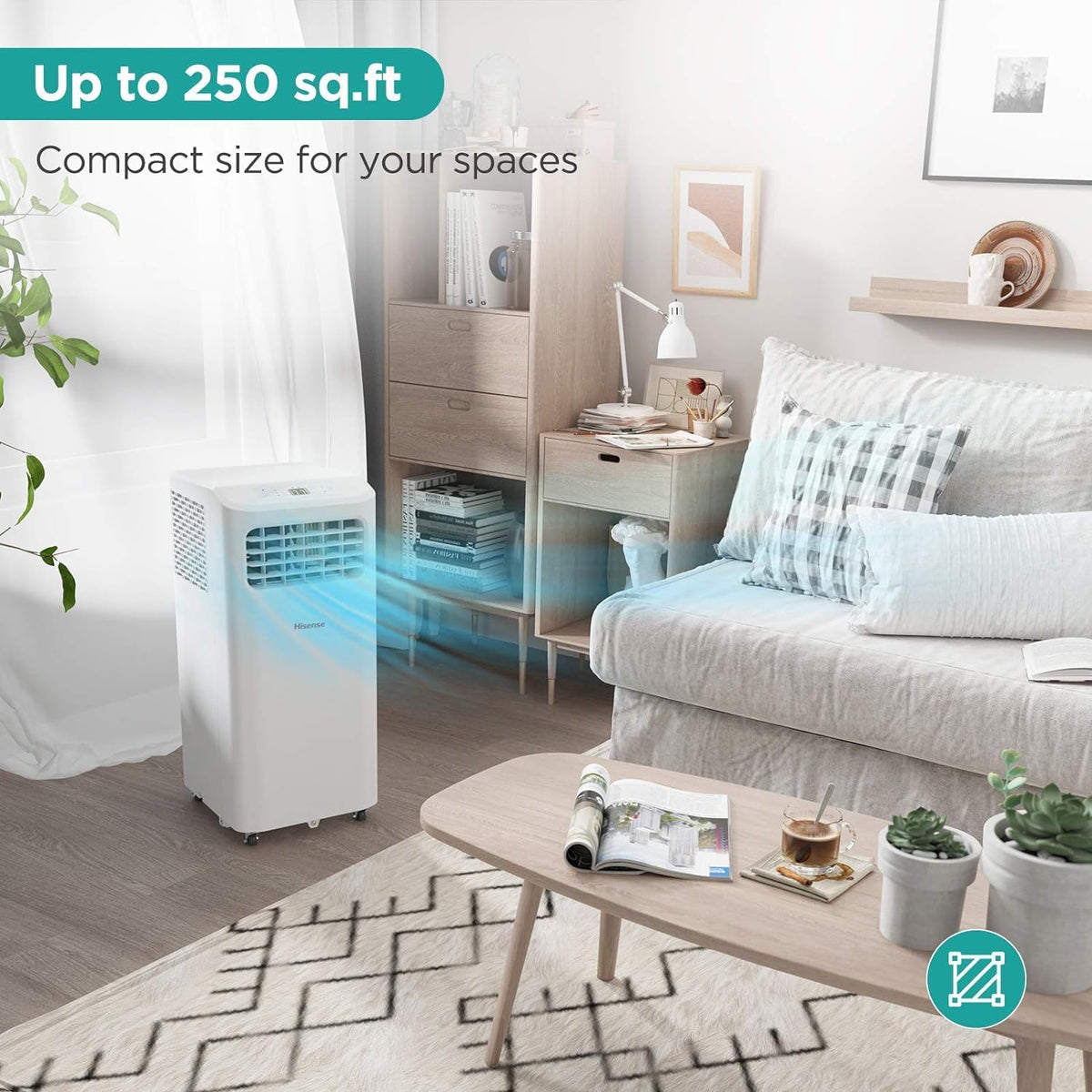 hisense portable air conditioner 6,000 btu cooling dehumidifier, view 10