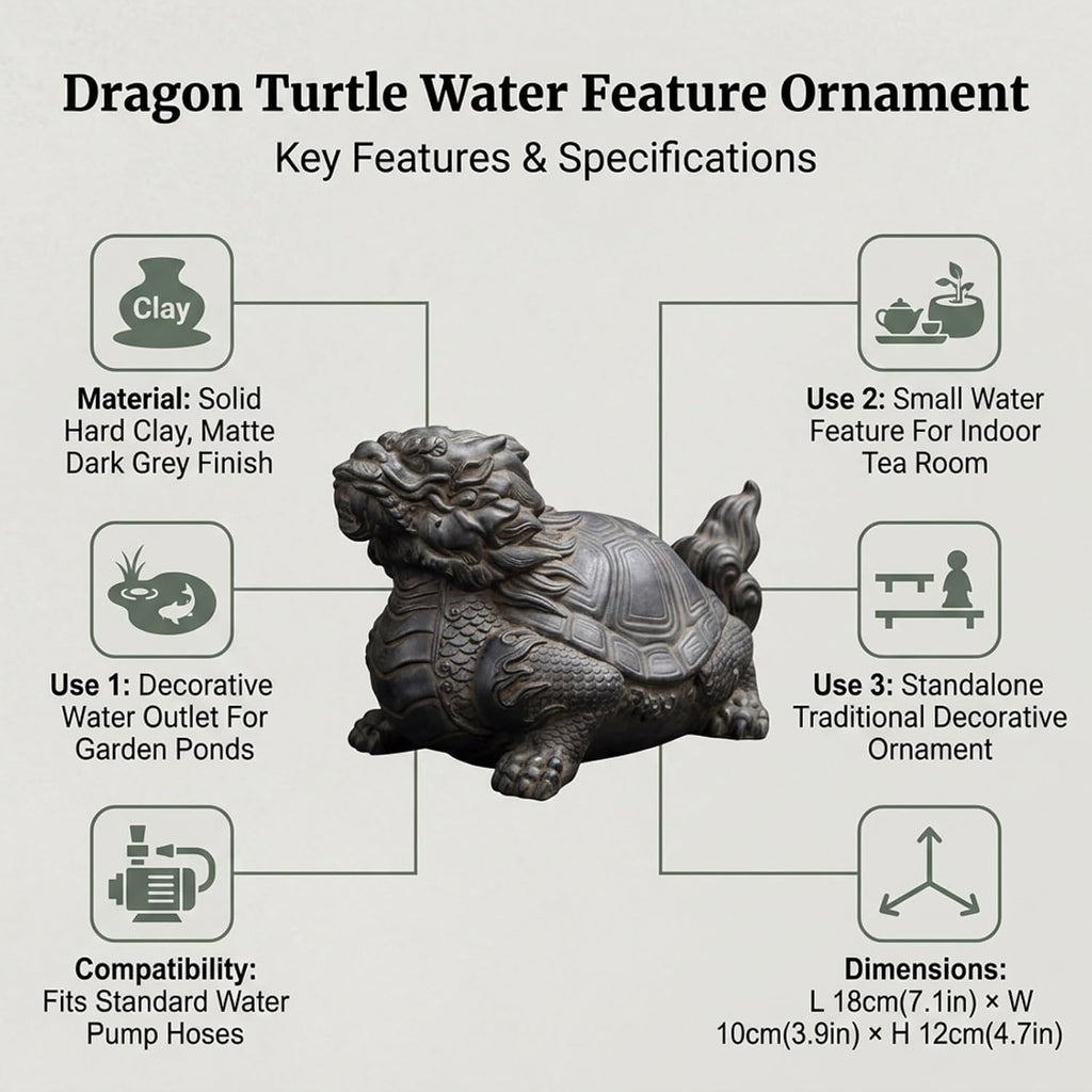 Pond spitters for Small Ponds Garden Decor for Koi Pond Decorative Stone-Effect Sculpture with Water Pump and Hose for Balcony,Courtyard Home Office