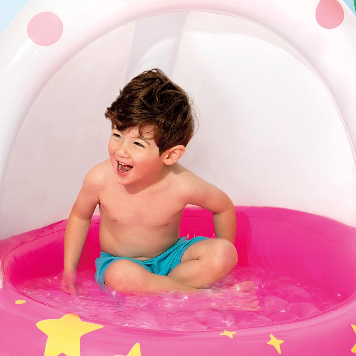 Intex 58438 Unicornium Inflatable Pool with Inflatable Ceiling and Floor, Baby Pool, Measures 40" in Diameter and 40" high, Includes Repair Patch, 45 Liter Capacity.