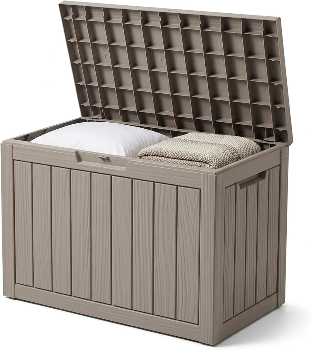 outdoor storage box, 50 gallon waterproof deck box, main product view