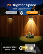 Solar Fence Lights Outdoor, 6 Pack IP65 Waterproof Fence Lights Solar Powered with Ultra-Bright LED Lens, 9 Color Modes, 12+ Hours Steady Glow for Deck/Backyard/Patio/Pool/Wall - Black