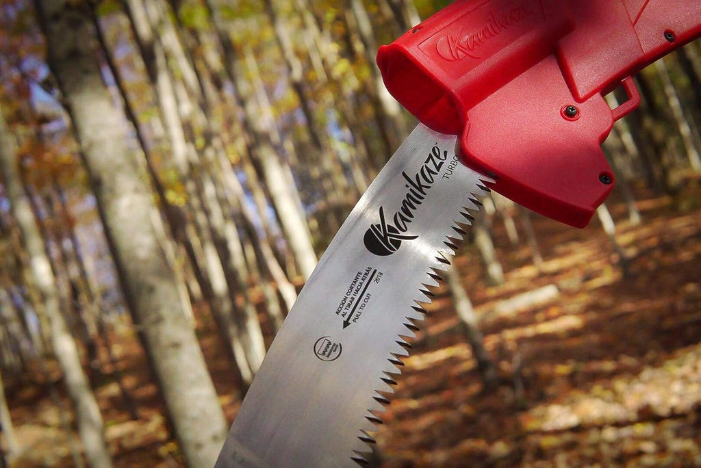 EZ Kut Kamikaze 15′ Extendable Tree Trimmer Pole Saw - Branch Cutter with Single Hook Pole Saw Blade for Branch Removal - Best Pole Saws for Tree Trimming. Tree pruner pole saw since 1988