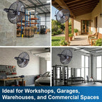 iliving 18 inch wall mount fan, 4550 cfm, package contents