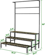 large plant stand, indoor outdoor, hanging with bar, package contents