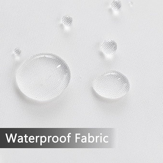 SpaceDresser Waterproof Outdoor Sheer Curtains for Patio - 2 Panels Rod Pocket Indoor Voile Sheer Curtain for Living Room,52W x 120L inch,White