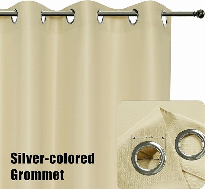 BONZER Outdoor Waterproof Curtains for Patio Privacy Grommet Light Filtering Outside Curtains for Gazebo, Porch, Pergola, Pavilion, 1 Panel, 84W x 120L inch, Cream