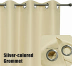 BONZER Extra Wide Waterproof Outdoor Curtains for Patio Heavy Privacy Light Filtering Grommet Outside Curtains for Porch, Pergola, Gazebo, 1 Panel, 150W x 84L inch, Cream