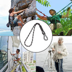 1Pcs 59" Tree Swing Ropes Hanging Swing Strap for Hammock Black | 2500LBs Capacity Hanging Swing Rope with Hook Hammock Chair Strap for Hanging Swing Chair, Tree Branch, Tree Swing Seat