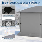11.5x11.5FT 6-Sided Pop Up Gazebo Tent，One-Push Setup Canopy Tent with Mesh Panels & Removable Wind Cloths, Outdoor shelter for Camping, Backyard Parties, Outdoor Events - Grey