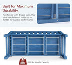 Stoog Outdoor Benches Set of 2, 2-Person All-Weather HIPS Garden Bench with 800 lbs Weight Capacity, Never Rot or Fade, Used for Patio, Deck, Backyard, Blue