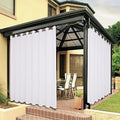 BONZER Waterproof Outdoor Curtains for Patio Porch Pergola Cabana Thick Privacy Extra Wide Grommet Indoor Curtains for Bedroom Living Room, 1 Panel, 150W x 84L inch, White