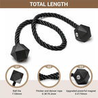 Hion Magnetic Curtain Tiebacks Black 6 Pack, Curtain Tiebacks Buckles Holdbacks Holders Hooks Clip for Home Bedroom Office Decorative Thick or Thin Curtain