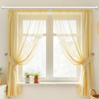 Curtain Rods for Windows 66 to 120, 1 Inch Adjustable White Extra Long Heavy Duty Curtain Rod, Modern Style Indoor Outdoor Window Drapery Rods with End Caps, Size 32" - 120"