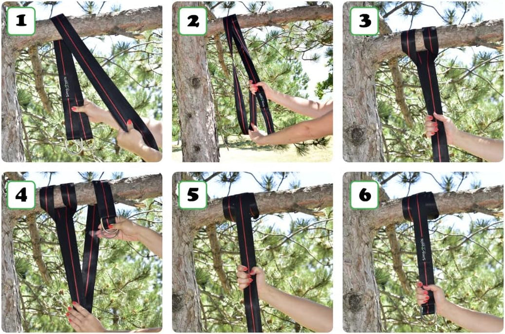 Tree Swing Straps Hanging Kit - Two 10ft Extra Long Heavy Duty 2200lbs and Two Safe Lock Snap Carabiner - Perfect for Any Types of Swing - Fast and Easy Installation