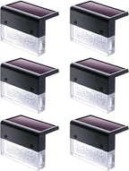 denicmic solar deck lights outdoor waterproof 6 pack, front angle view