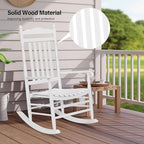 VINGLI Wooden Rocking Chair, Outdoor Chair with 450 lbs Support (White, 1PC)