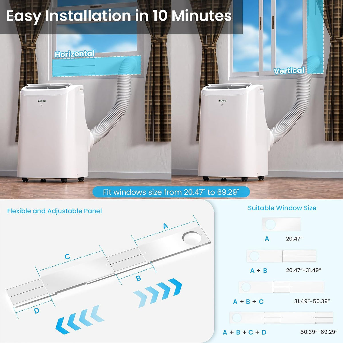 zafro portable air conditioner, 12000 btu(8000 btu sacc), view 9