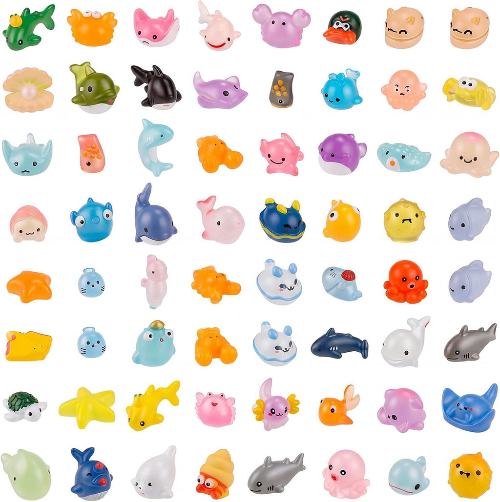 60 Pcs Mini Ocean Resin Animals Figures 60 Styles for Aquarium Decorations | Tiny Sea Animal to Hide Little Animals Figures for Fish Tank Ornaments Fairy Garden Miniature Landscape Dollhouse Accessories