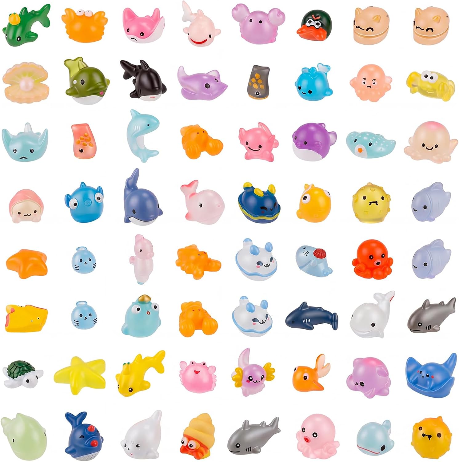 60 Pcs Mini Ocean Resin Animals Figures 60 Styles for Aquarium Decorations | Tiny Sea Animal to Hide Little Animals Figures for Fish Tank Ornaments Fairy Garden Miniature Landscape Dollhouse Accessories