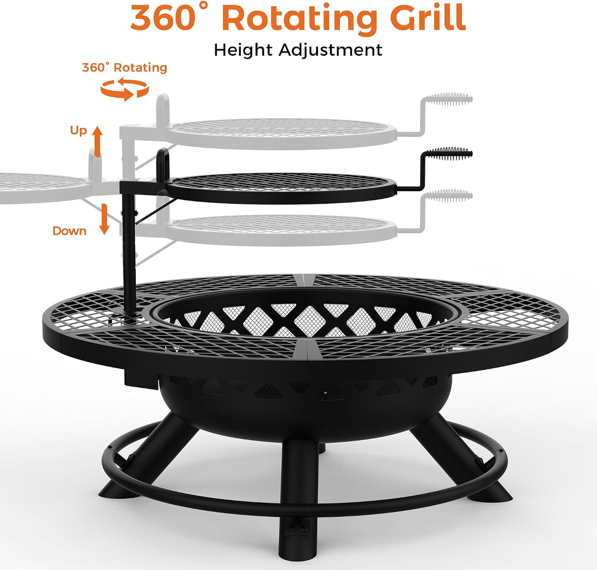 bali outdoors fire pit with poker, package contents